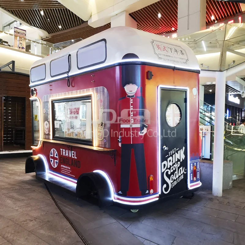 음식 카트 모바일 핫도그 아이스크림 카트 거리 빈티지 음식 자동차 전기 식품 트럭 전체 주방 장비 판매