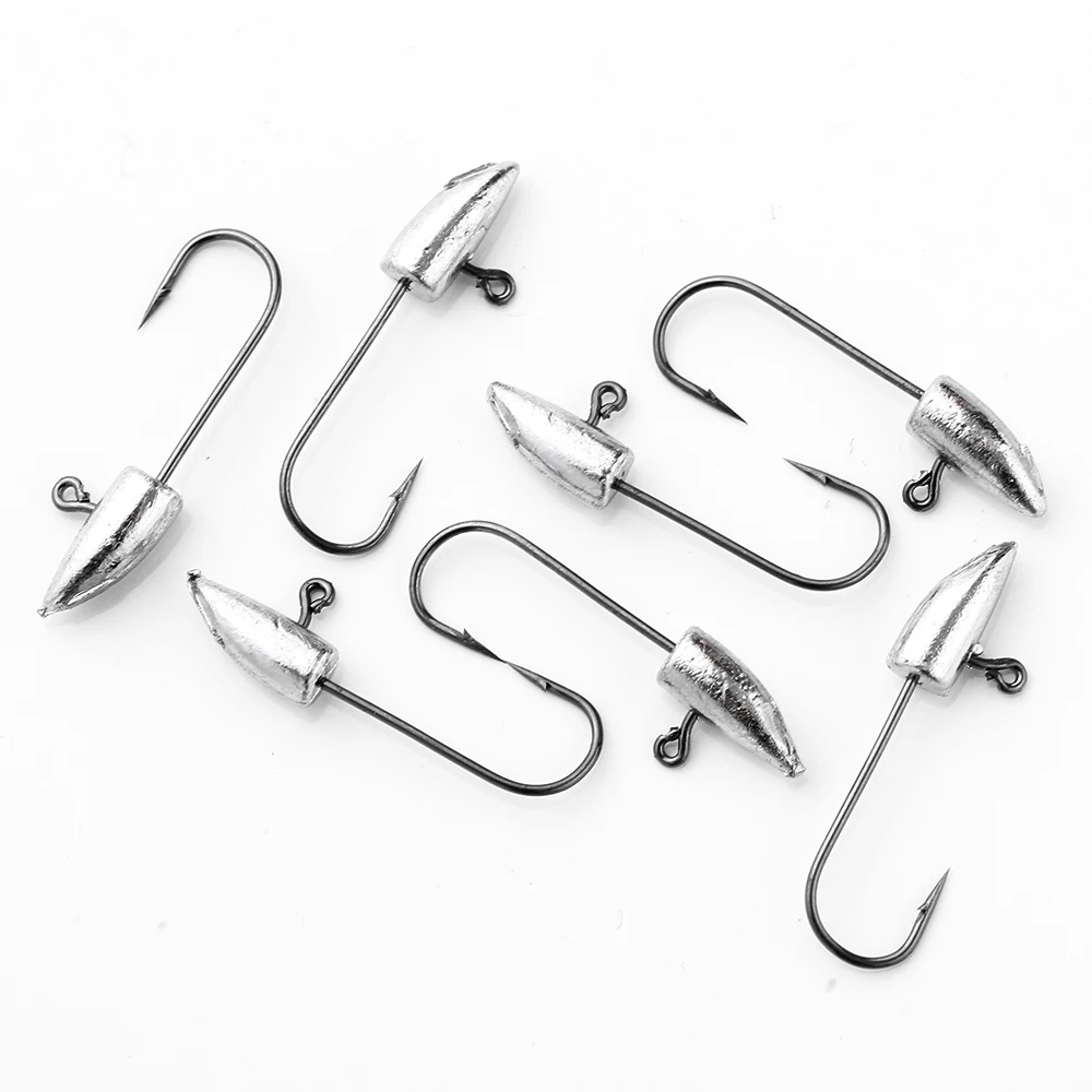 JOHNCOO 20pcs Jig Head Fishing Hooks Trout Fish Hook For Soft Lure Bait Barbed Single Fishhook 1g 1.5g 2g 3g