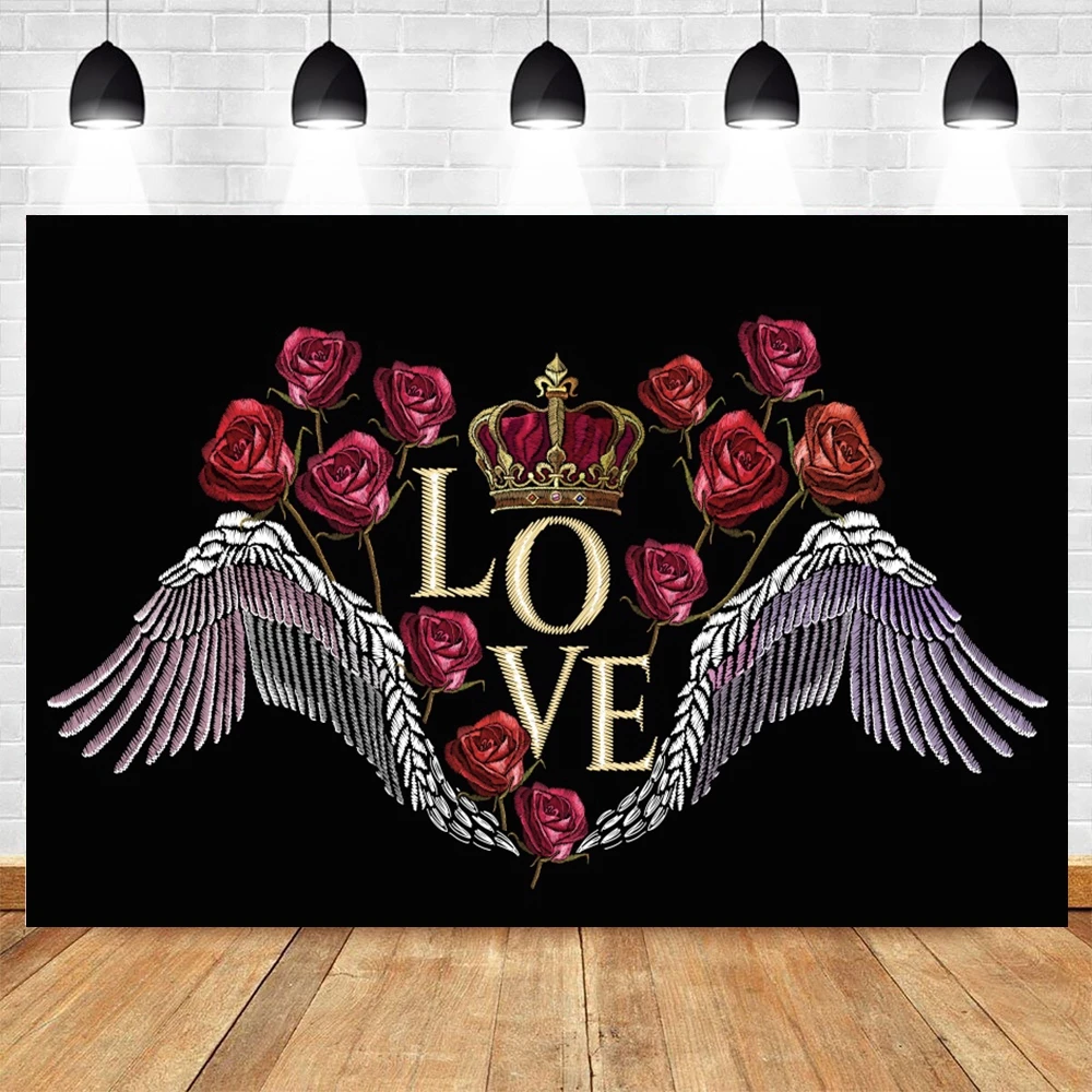 Valentine's Day Photography Backdrop Photozone Love Crown Heart Weeding Decor Background Photocall For Photo Studio Photographic