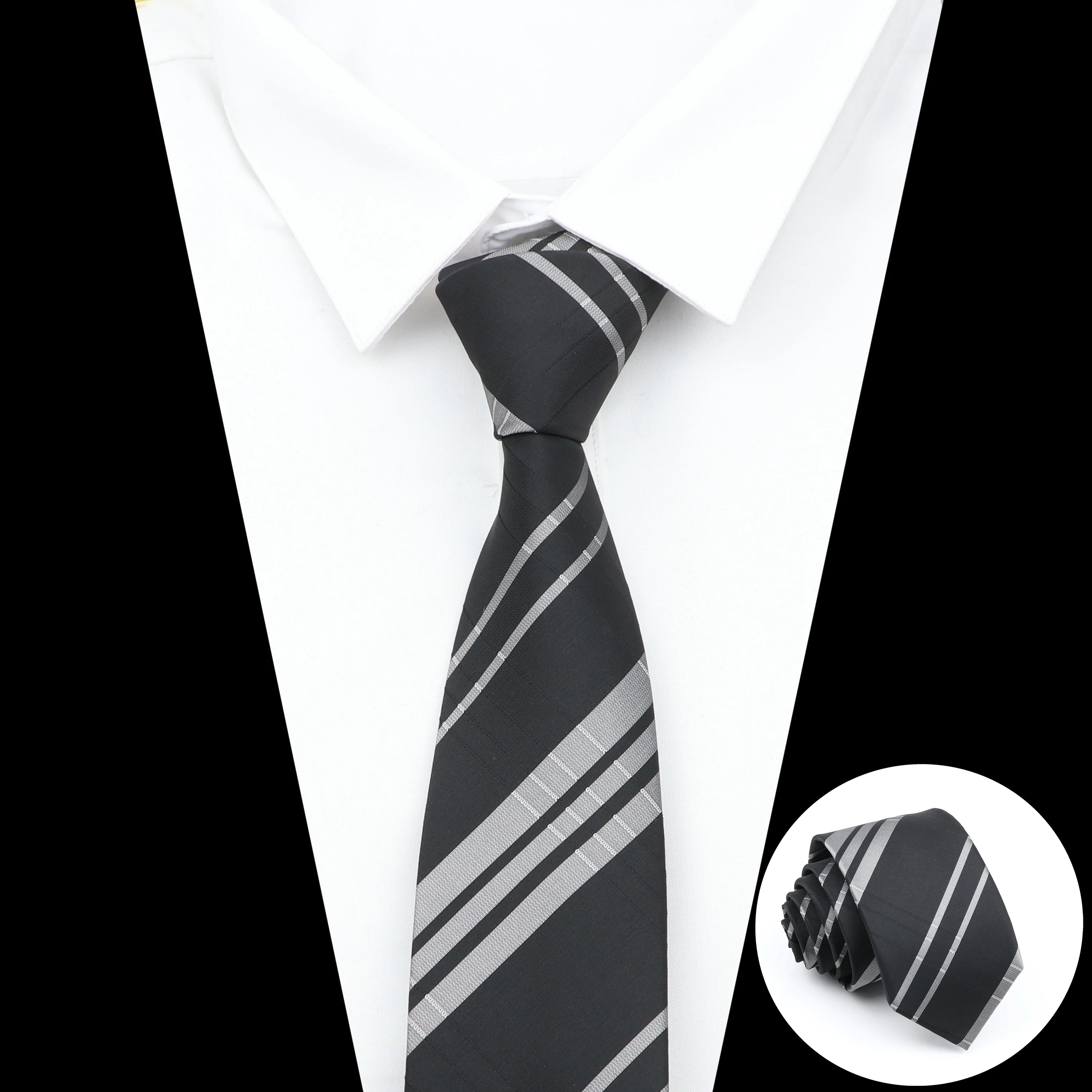 Plaid de 6cm à rayures solides pour hommes, noir, bleu, rouge, accessoires de la présidence, 03/Wear Craings.com, cadeau de fête de mariage