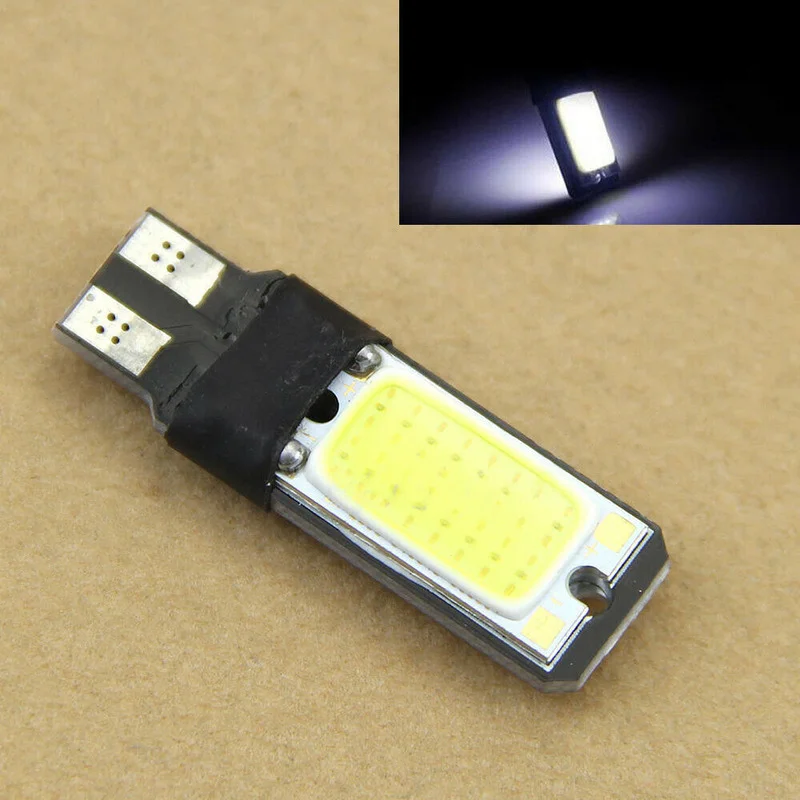 2Pcs Car Accessories 6W LED Lights Bright White COB-T10 Canbus Side Decorative Lamp T10 W5W 194 168 Wedge Signal Light Bulbs