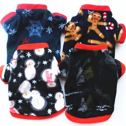 Printed Dog Cats Clothes for Small Dogs Warm Winter Pet Dog Clothing Coat Shirt Pet Christmas Costume Soft Chihuahua Clothes