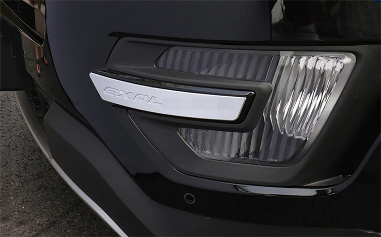 Car Plastic Chromed ABS Front Fog Lamp Cover Fog Light Trim For Ford Explorer 2016 2017  Accessories