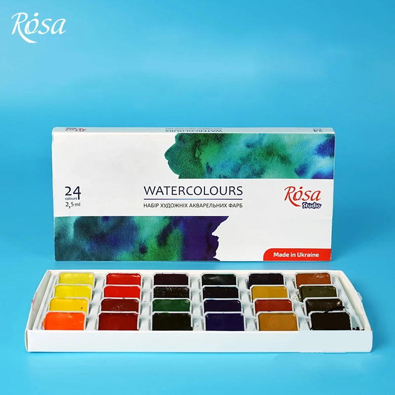 ROSA White Nights Watercolor Oil Paint Set Solid Pigment Color Block Aquarelle Acuarelas Watercolour Art Supplies for Painting