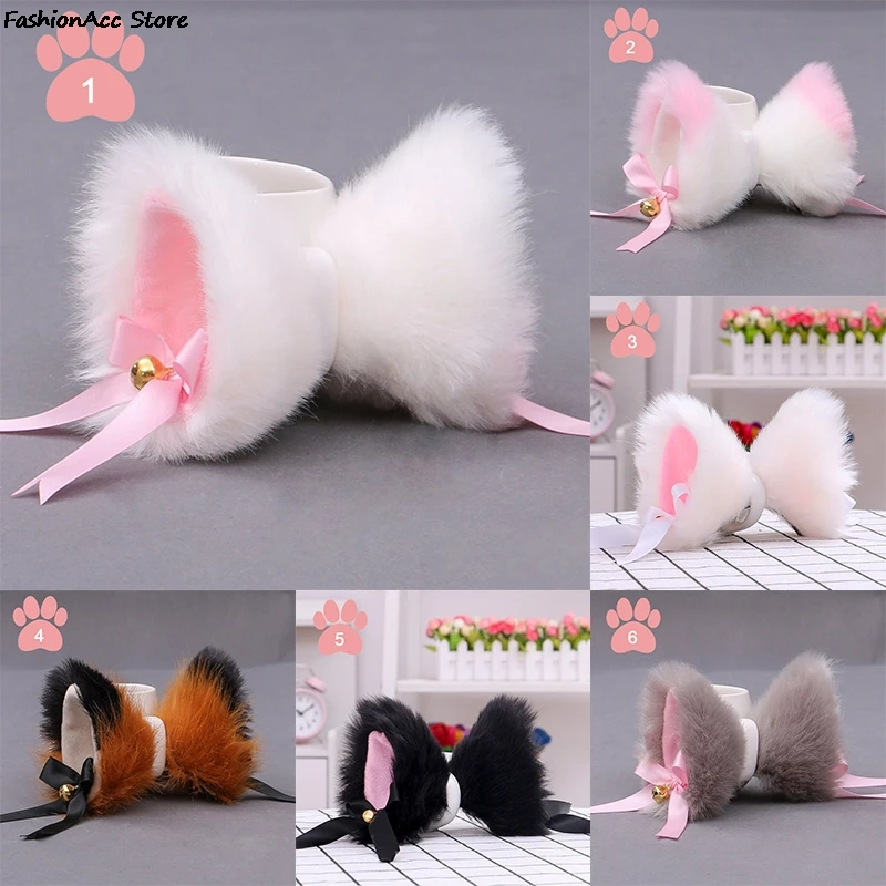 Cat Fox Ears Hairpin Fluffy Plush Cosplay Clip Barrette Party Costume Accessory