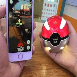 Newest Quick Phone Charge Poke Mon Go Red Ball Power Bank 10000mA Charger With LED Light For All Phone