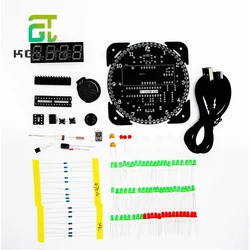 Rotating DS1302 Digital LED Display Module Alarm Electronic Digital Clock LED Temperature Display DIY Kit Learning Board 5V