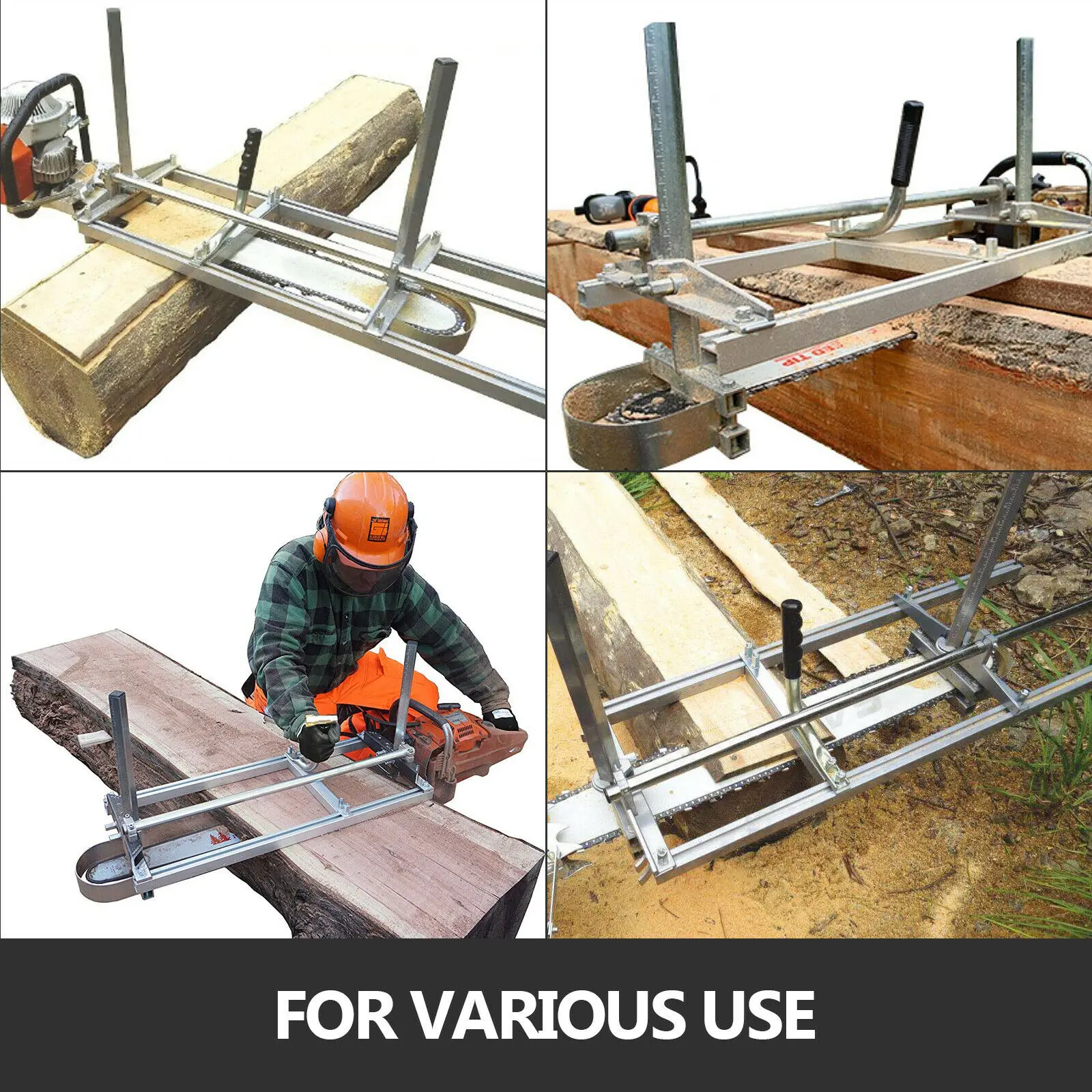 VEVOR Chainsaw Mill Planking Milling 24 36 48 Inch Guide Bar Wood Lumber Cutting Portable Sawmill Aluminum Steel Chain Saw Mill
