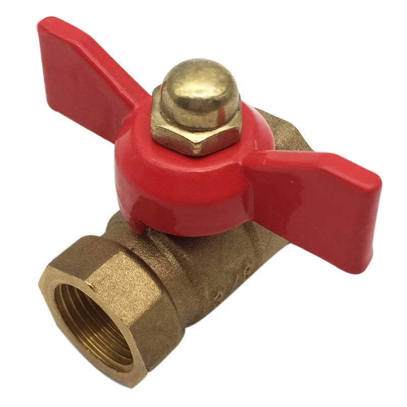 High Quality 3 Points 3/8 Double Inner Ball Valve Thickened Inlet Valve Butterfly Handle Ball Valve Double Internal Ball Valve