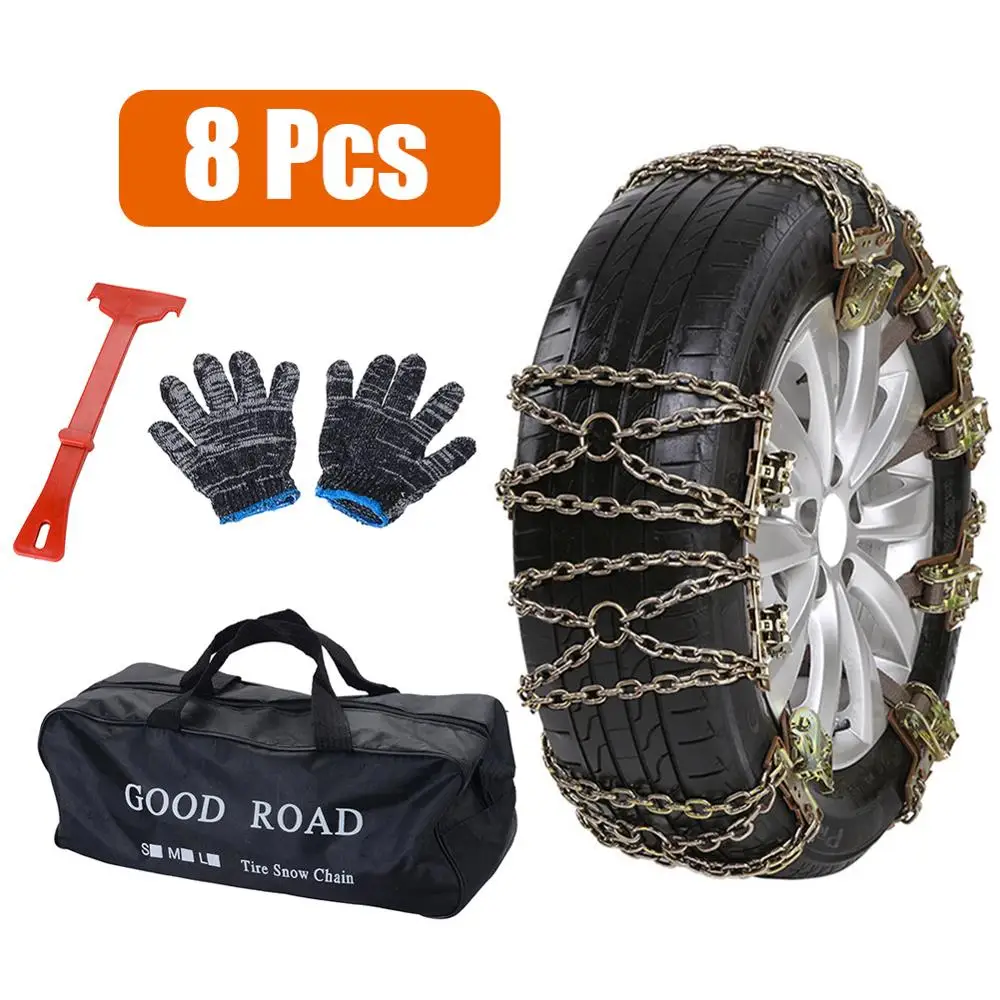 Anti-Skid Iron Car Tire Snow Chains Emergency Metal Snow Mud Sand Tyre Chains Suitable for Tire Width 165-215mmm