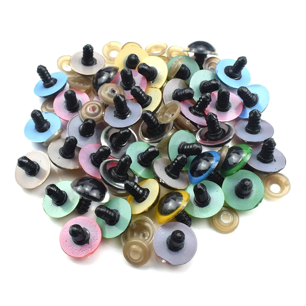 100PCS Plastic Doll Safety Eyes for Toys Animal Teddy Bear Cat Eyes Stuffed for Dolls Craft Accessories 8/10/12/14/16/18MM