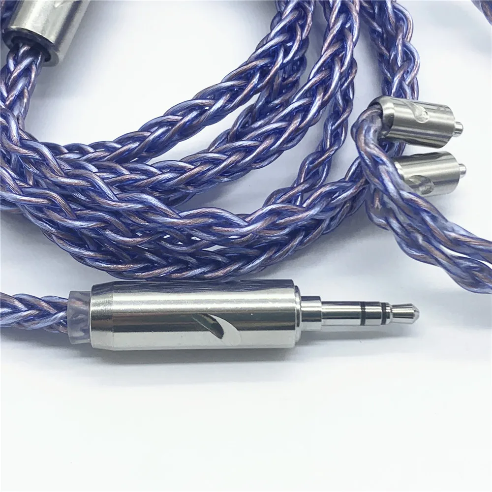 7n واحد كريستال النحاس الفضة مطلي سلك MMCX 0.78 مللي متر 8 حصة 240 الأساسية