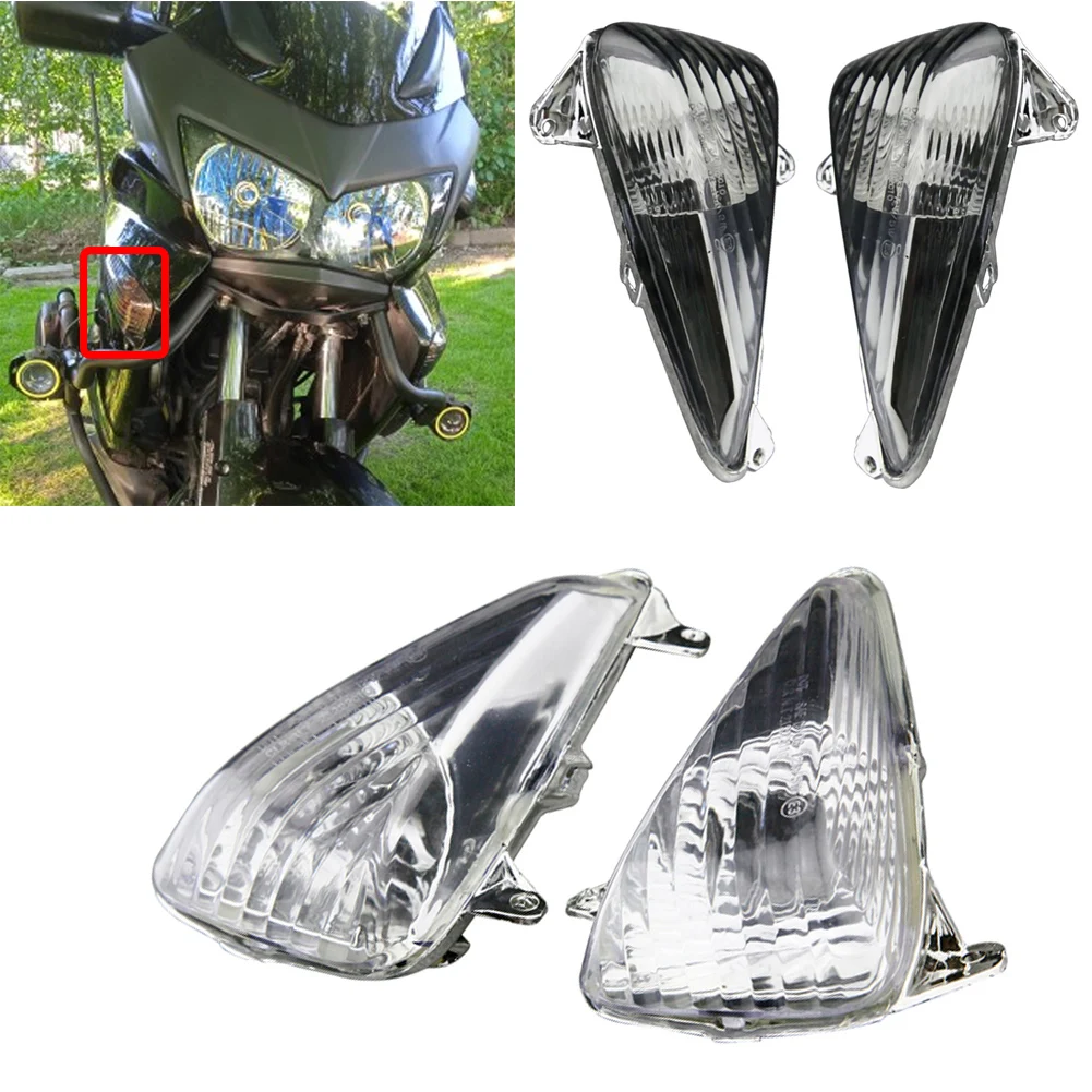 e MARK Motorbike Front Turn Signal Lights Indicator Lamp Blinker Clear Lens Cover For Honda CBF 600S VARADERO 1000 2004-2016 