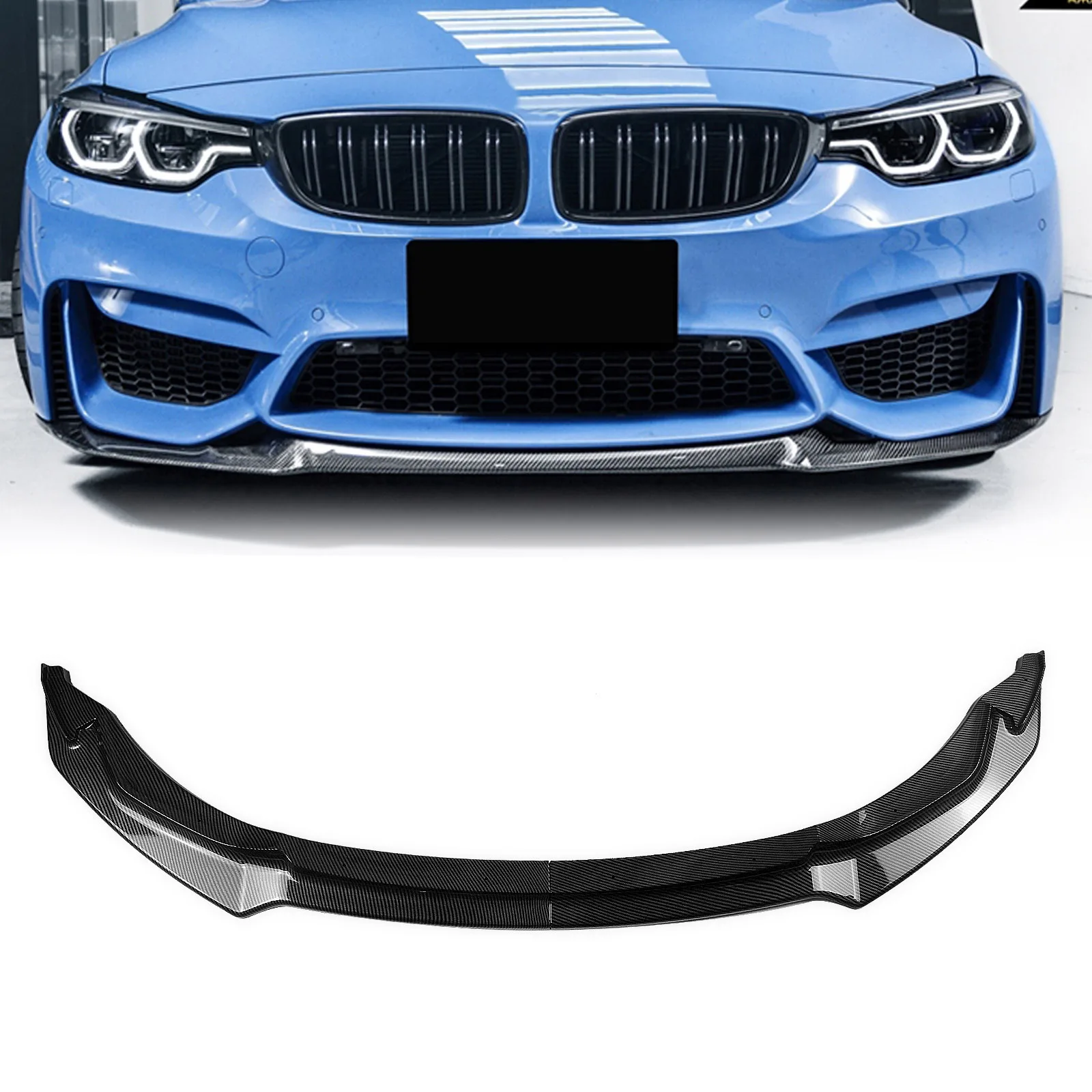 For BMW F80 M3 4-Door Sedan F82 F83 M4 2-Door Coupe Cabrio 2015-2020 Front Bumper Spoiler Lip Car Lower Splitter Blade Body Kit