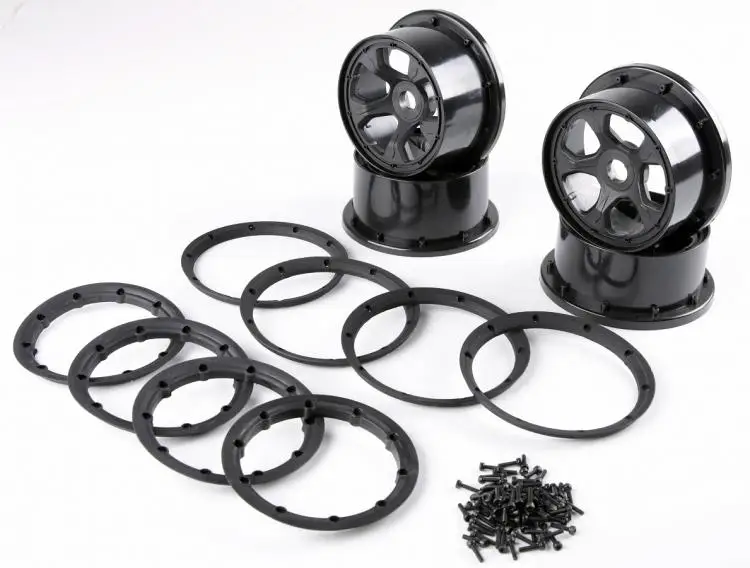 

Plastic Front and rear wheel hub with beadlock kit for 1/5 hpi rovan kingmotor rofun baja 5t 5sc truck rc car parts