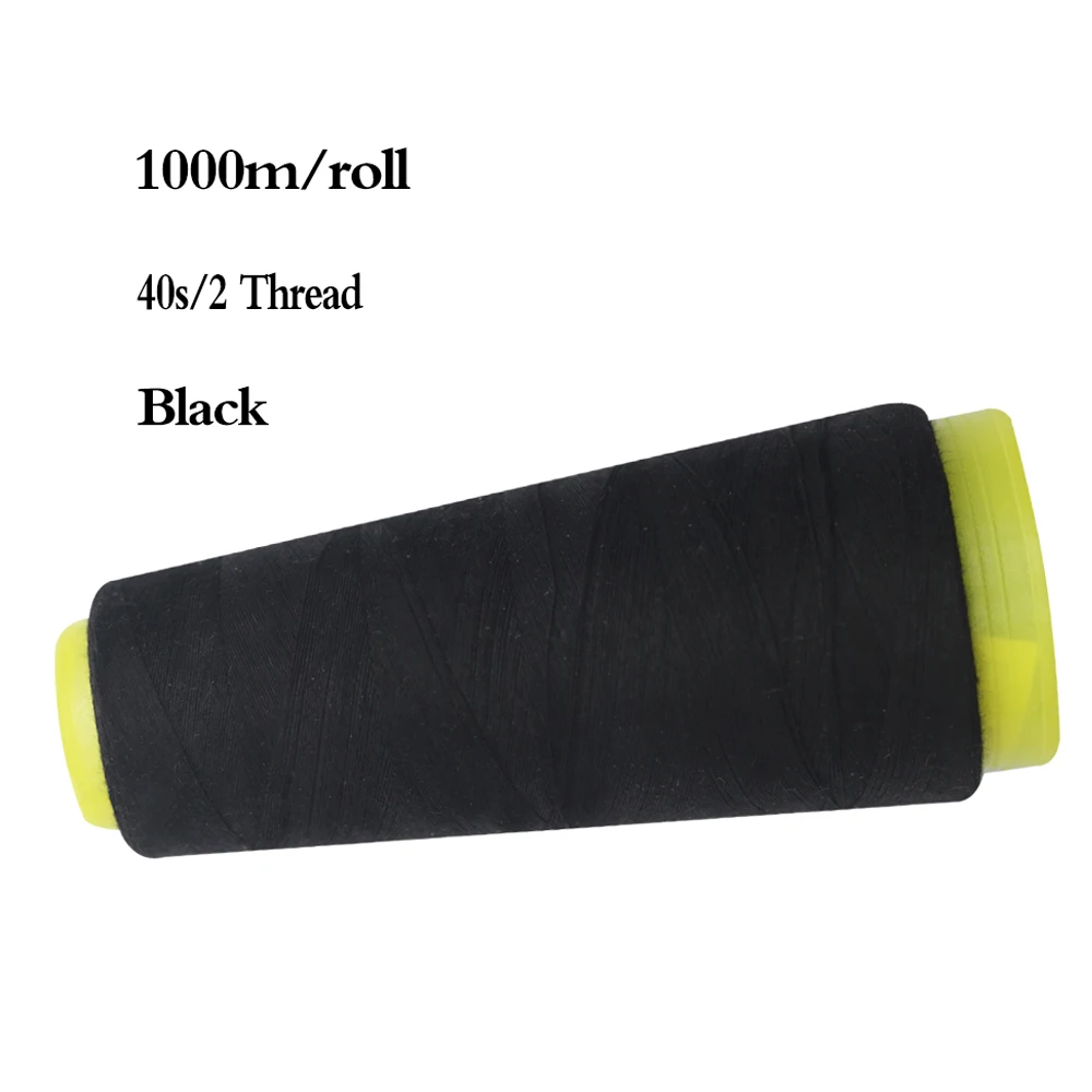 1000m Thread Spools Black Polyester Sewing Threads Overlock for Sewing Machines&Hand Quilting 40s/2 Bobbin Thread DIY Crfat