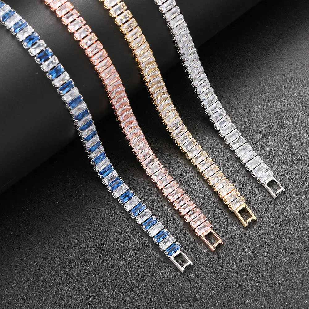 Luxury CZ Tennis Bracelet for Women Gold Color Bangle Korean Style Crystal Hand Chain Fashion Jewelry Zirconia Accessories H167