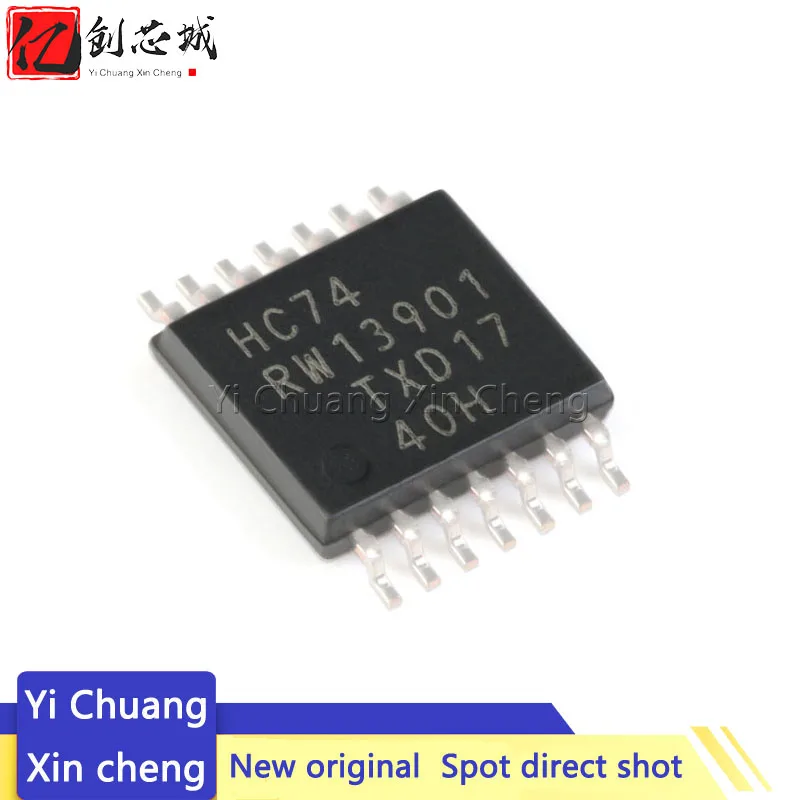 10 Stuks Sn74hc74pwr 74hc74pw Hc74 Smd 74hc74pwr TSSOP-14 Zes-Kanaals Inverter Chip Op Chip