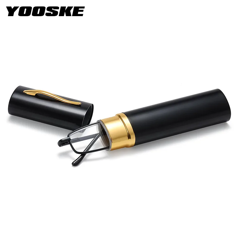 YOOSKE +1.5 2.0 2.5 Reading Glasses Women Men Ultralight Portable Mini Hyperopia Glasses Metal Presbyopia with diopters plus