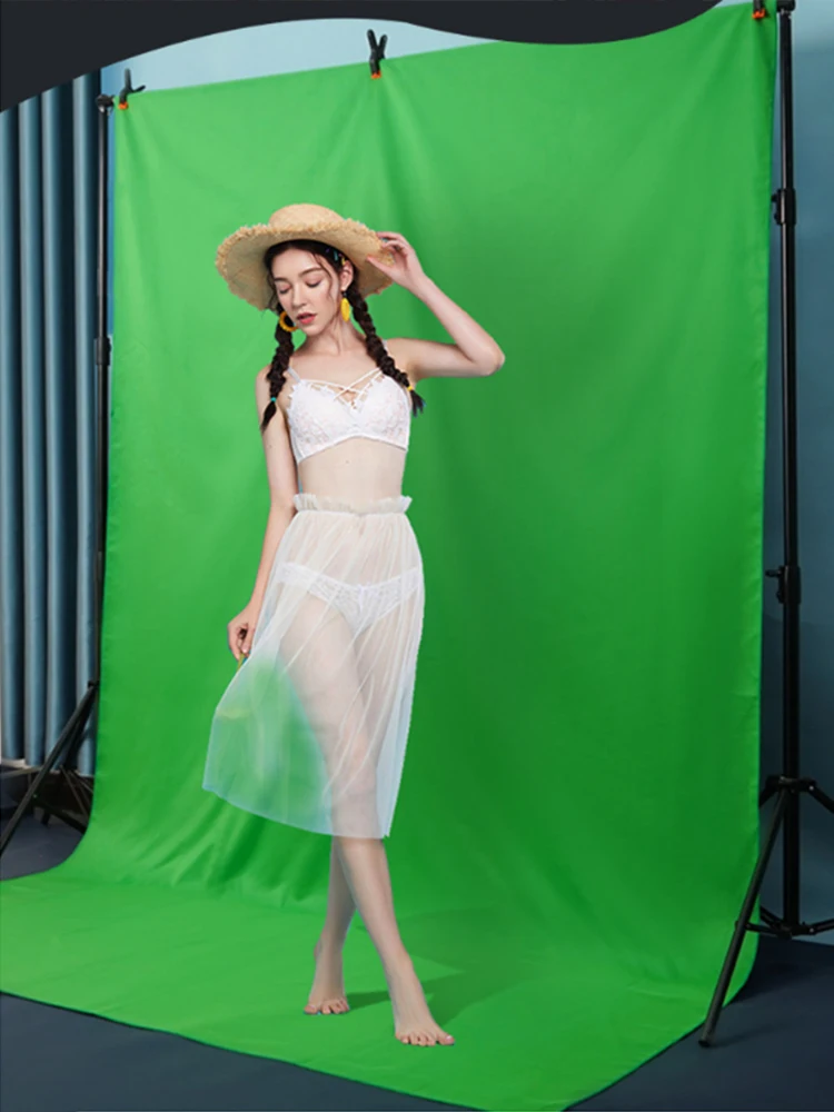 Pano de fundo da tela de fundo da fotografia para o estúdio de vídeo da foto cabine de televisão poliéster verde pano de fundo para photoshoot