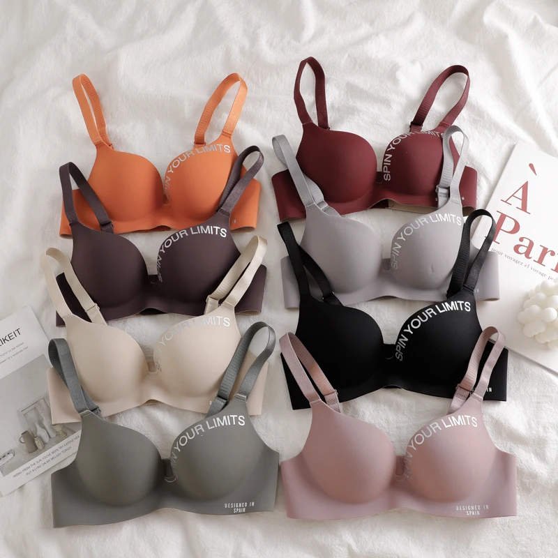 

Seamless Sexy Bra Letter Fashion Women Push Up Bra Comfort Wireless Lingerie 3/4 cup Female Underwea Bralette