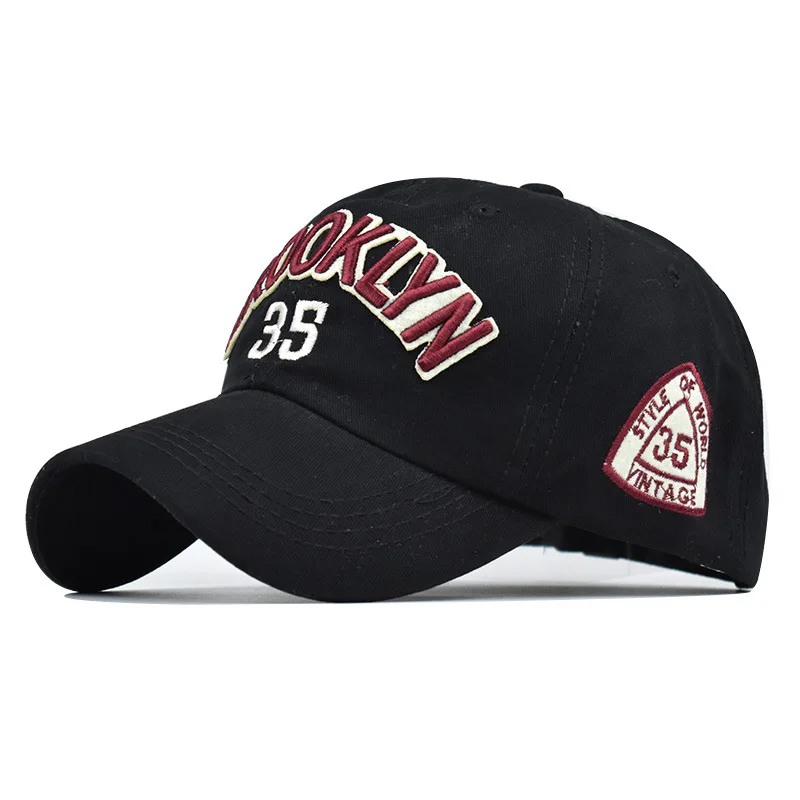 

New Embroidered 35 Letter Baseball Cap Men Cotton Brooklyn English Visors Hat Snapback Sun Hat