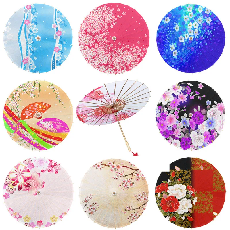 84cm Japanese Style Oil Paper Umbrella kids Classical Cherry Blossom Sushi Cooking Shop Decoration Japan Umbrella Parasol