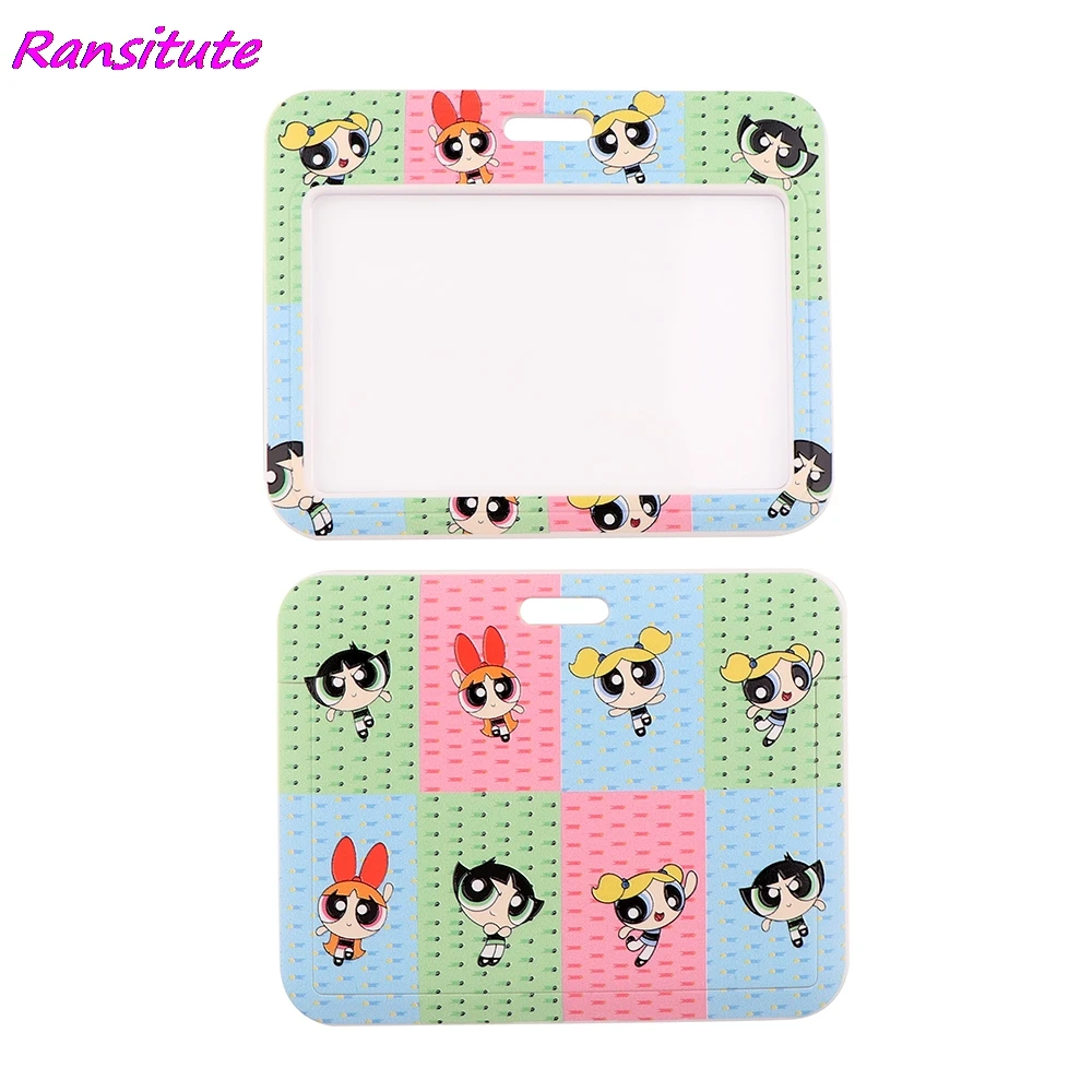 Ransitute R1998 Cartoon Girl Personality Card Holder ID Holder Bus Card Holder Staff Card Lanyard For Keys Phone DIY Hang Rope