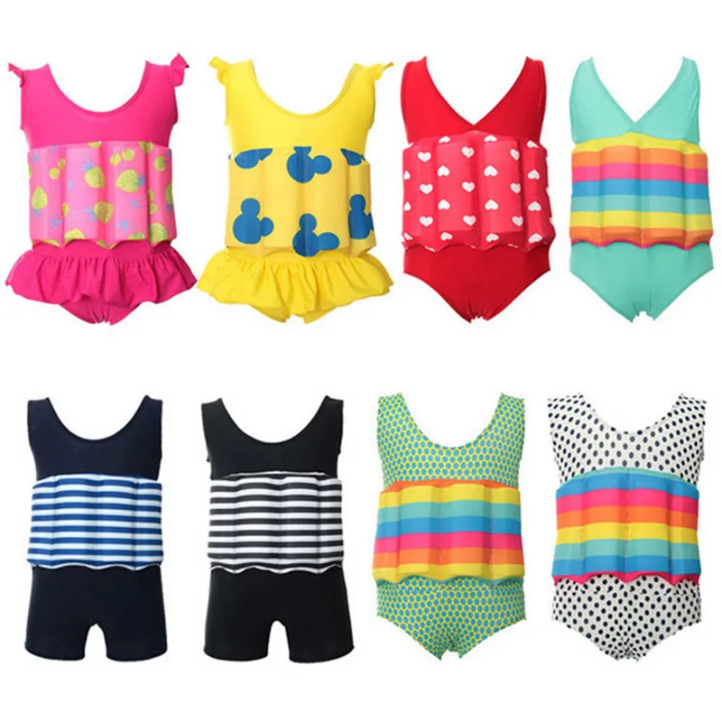 

Baby Buoyant Swimwear Girl Quick-drying One-piece Buoyancy Swimsuit High Elasticity Pool Float Kid Learning Swimming Clothes New