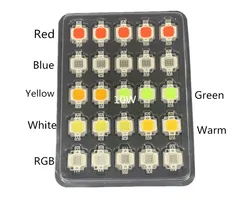 Wholesale 10W LED Chip Integrated High Power 10W 12V Beads RGB White Warm White Red Green Blue Yellow 20*48mil Chips For Blubs