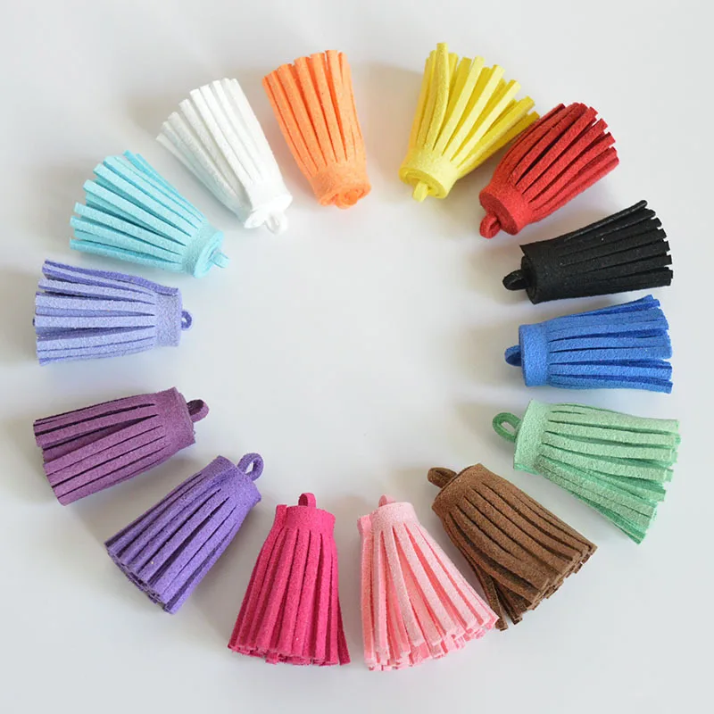 Vintage Leather Tassels for DIY Craft, 3cm, Mini Fat, Suede, Phone, Tassels, Pendant Earrings, Jewelry Making, 10Pcs