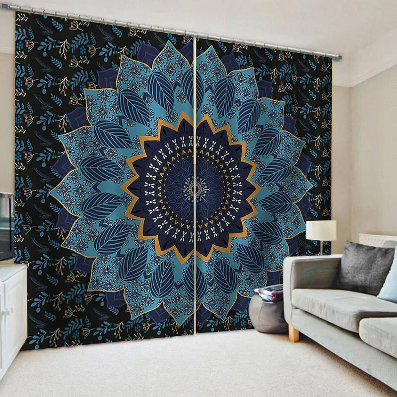 

Mandala Flowers Living Room Curtains Bohemian Boho Bedroom Curtain Window Treatment Drapes Home Decoration 1pc