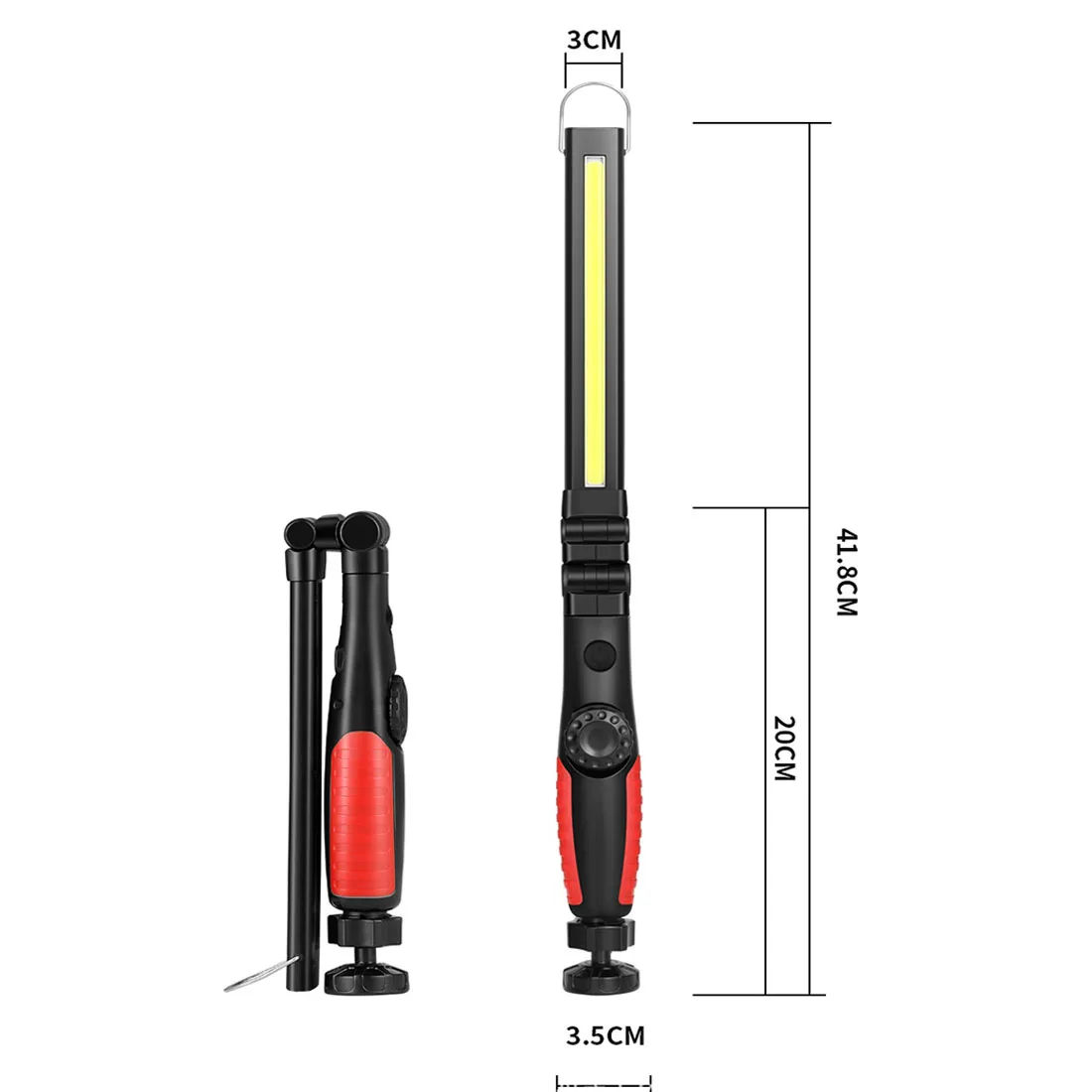 USB Rechargeable COB LED Work Light Foldable LED Flashlight Cordless Portable Magnetic Hook Inspection Light For Garage camping