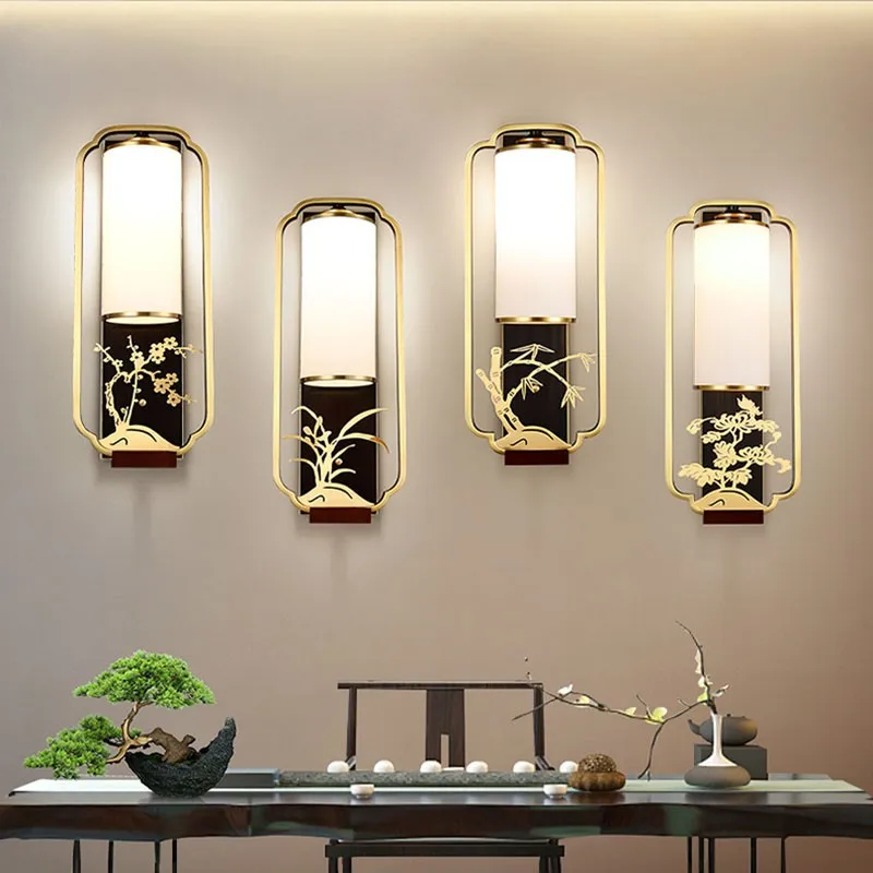 New Chinese Style Wall Lamp Living Room TV Background Walls Decoration Lamps Corridor Staircase Bedroom Bedside Lights Modern