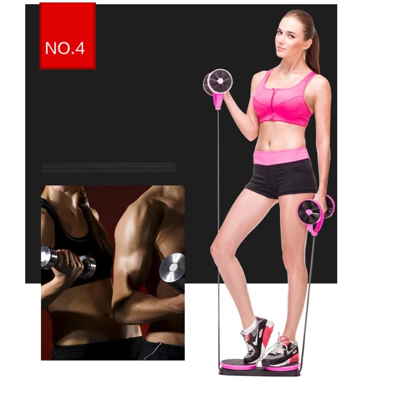 New Sport Women Core Double AB Roller Wheel Easy-use Fitness Men Abdominal Exercise Equipment Waist Slimming Trainer at Home Gym