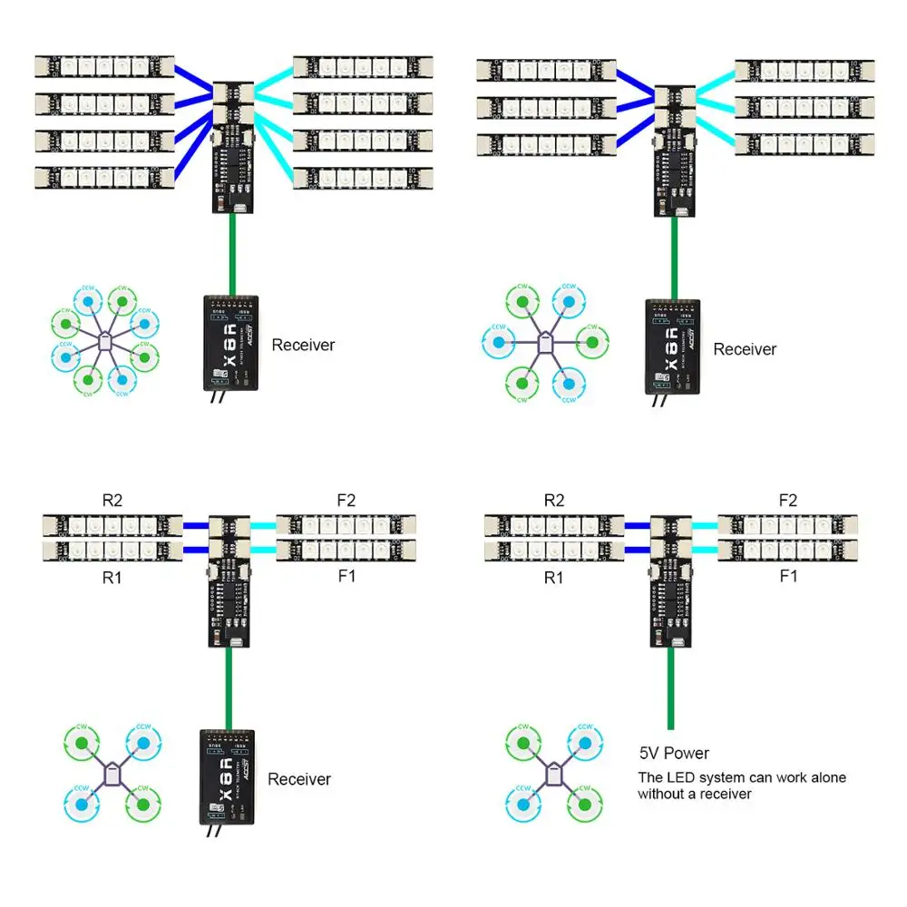 Super Bright RGB LED Lights for FPV Drone Quadcopter Hexacopter Octacopter WS2812B