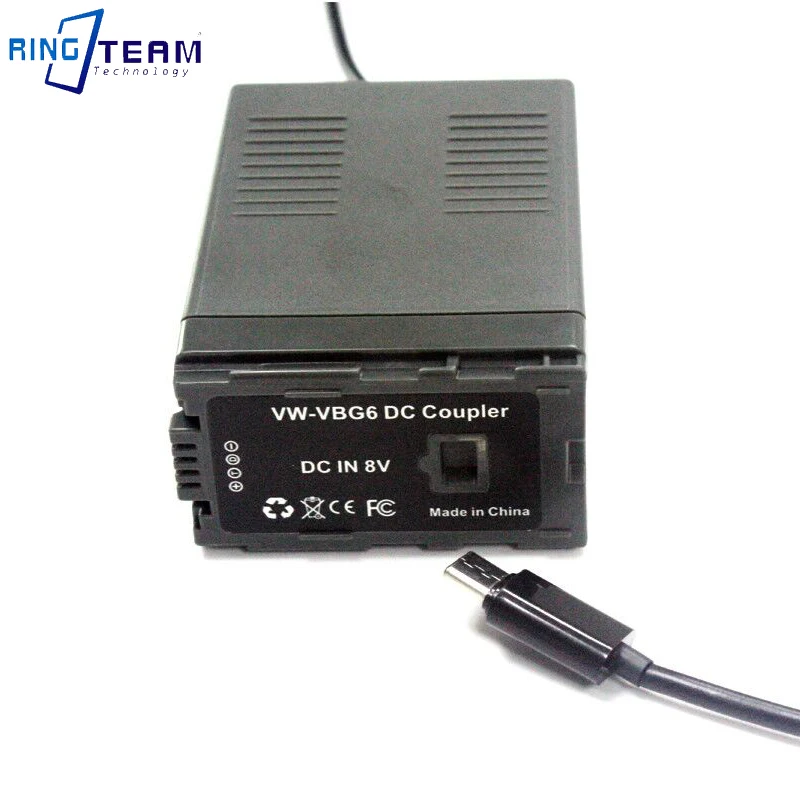 PD USB-C to VBG6 Dummy Battery VW-VBG6 DC Coupler for D310 AG-AC7 AG-AF100 HDC-HMC40 HMC150 HMC153 HMR10 HSC1U HDC-DX1 Camera