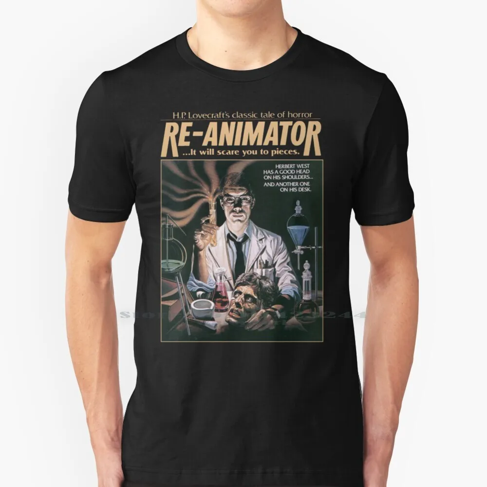 Re-Animator Tshirt! 100% Cotton T Shirt Reanimator Hp Cult Film Obscure Horror Movie Vintage Retro Classic Film Tee Short