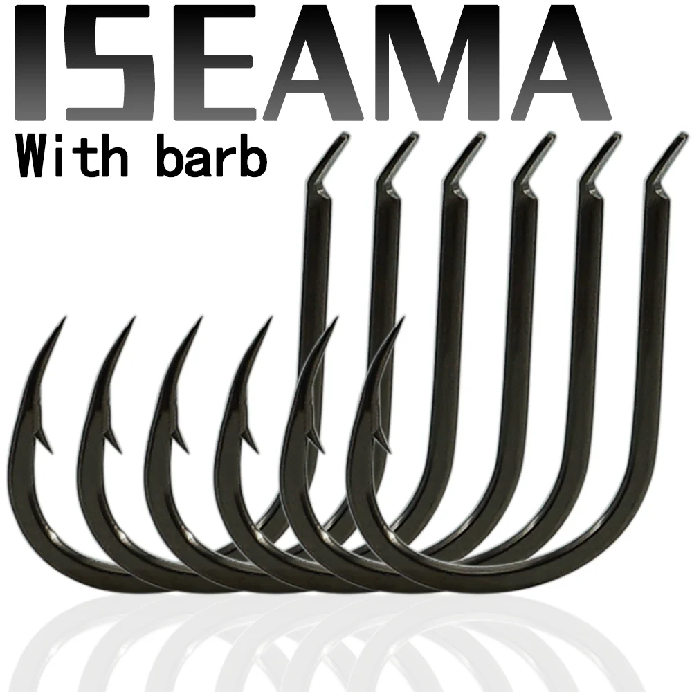 ISEAMA Fishing Hooks Set Barbed  Carp Hook High Carbon Steel Sea Fishinhook Fly Fishing Accessories Tackle