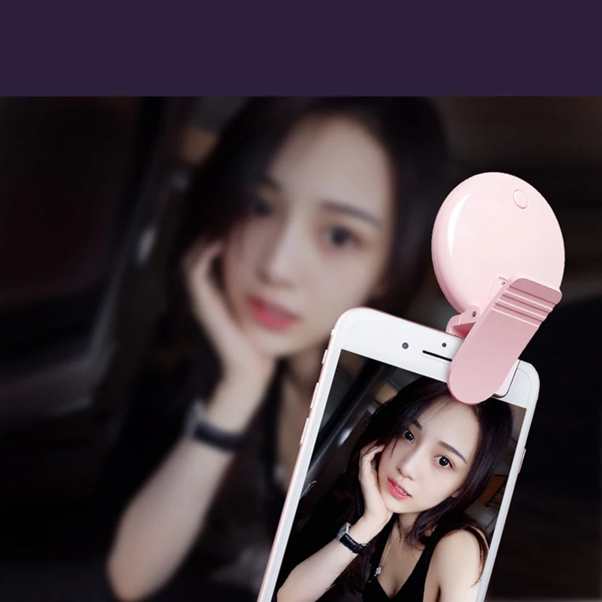 Luci ad anello per Selfie luce circolare a LED, 3 modalità di illuminazione, Clip su ricaricabile per l'illuminazione Video della fotografia del computer portatile del telefono cellulare
