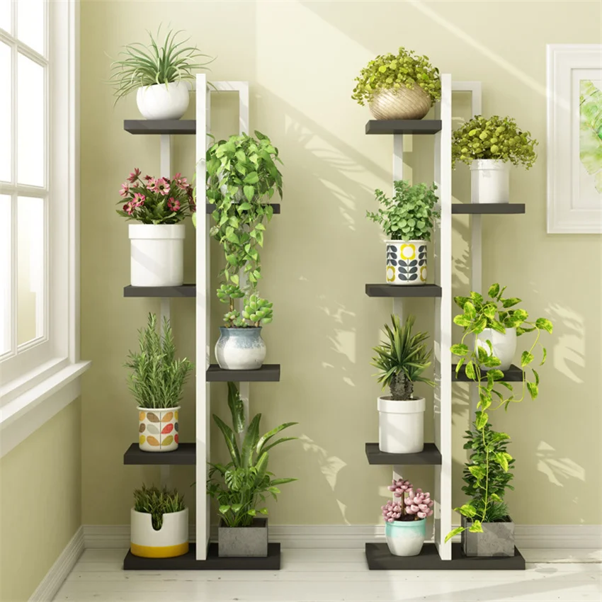 

Iron flower rack multi-storey indoor shelf balcony living room green pineapple meat saving space floor solid wood rack