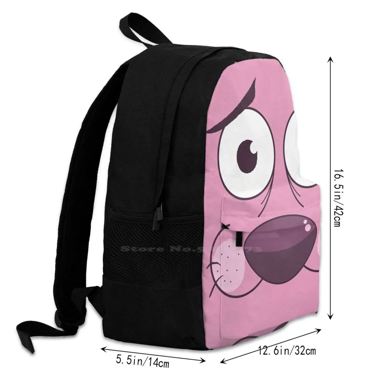 Courage Women Men Teens Laptop Travel School Bags Courage Cartoon Cartoon Cute Colorfull Minimalist Simple