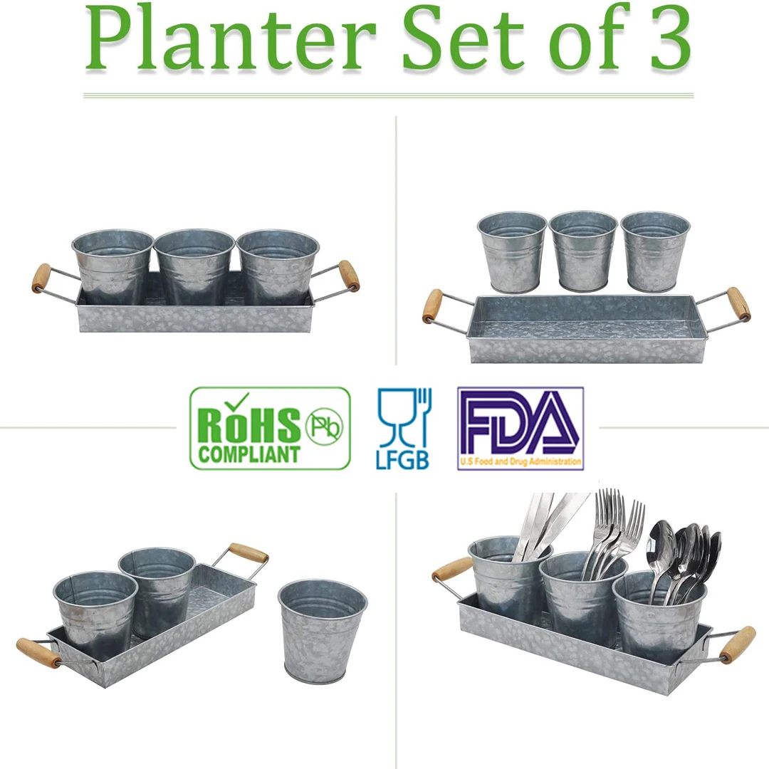 Metal Serving Trays, Pots Bucket, Kitchen Service Utensils, Storage Furniture, Garden Succulent Plant Pot