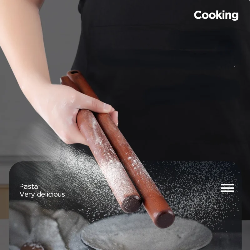 

Ebony Wooden Rolling Pin Kitchen Cooking Baking Tools Crafts Baking Fondant Cake Decoration Black Dough Roller