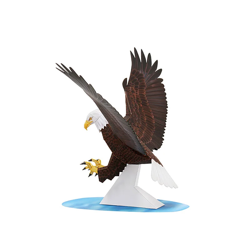 Bald Eagle Folding Origami Art Mini Cute 3D Paper Model Papercraft Animal Figure DIY Kids Adult Handmade Craft Toys QD-248