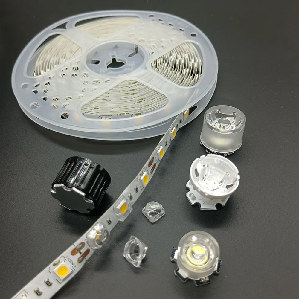 Imagem -05 - Colimador Refletor de Lente Led para 3w Led 5050 Smd Ws2812 Apa102 Ws2811 Sk6812 10 30 60 90 120 140 Graus Lente Óptica Convexa 5050