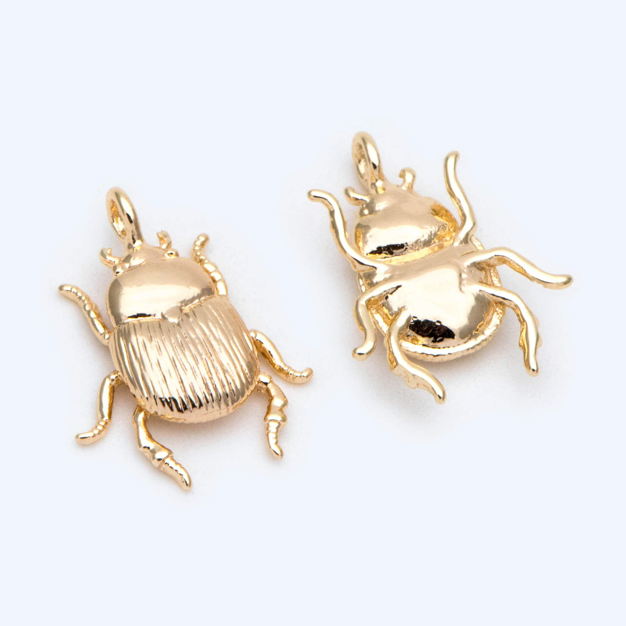 

10pcs Gold/ Silver Texture Beetle Charms, Insect Pendant, For Jewelry Supplies Earring Findings Making (GB-2666)