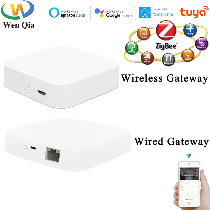 Smart Home Tuya Zigbee Gateway Hue Bridge Smart Life APP Wireless Remote Controller Works with Alexa Google Home Voice Assistant