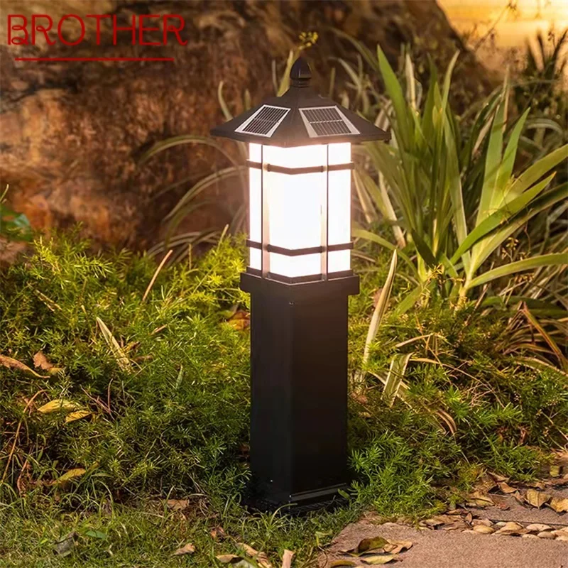 

BROTHER Outdoor Solar Lawn Lamp LED Light Classical Waterproof Home for Villa Garden Decoration