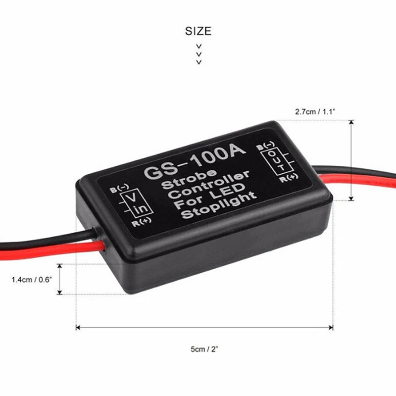 1PC Flash Strobe Vehicle Car GS-100A Flasher Module For Vehicles Car LED Brake Stop Light Lamp Signal Light Controller 12V